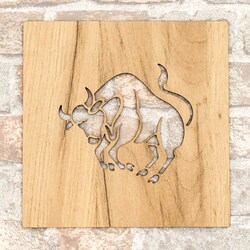 Drevený obraz nad posteľ - Znamenie Býk | Dub zlatý