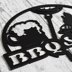 Štýlová nálepka do kuchyne - BBQ a BEER | Čierna