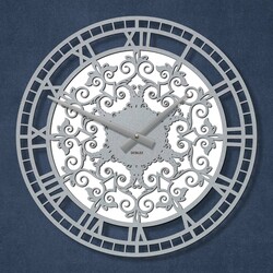 Drevené nástenné hodiny - Ornamenty | Strieborná