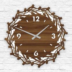 Drevené hodiny do obývačky - Tulipány | Orech