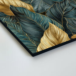 Luxusný obraz - Zlaté a zelené listy