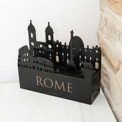 Drevený stojan na perá - Rím | Čierna