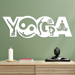 Wooden Wall Art - Yoga | White
