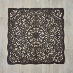 Vyrezávaná drevená mandala na stenu - Štvorec  | Wenge