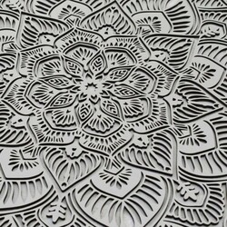 Luxusný drevený obraz na stenu - Mandala | Strieborná