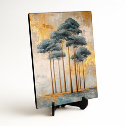 Elegantní dřevěný obraz - Zlatý les