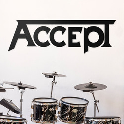Dřevěné logo - Accept | Černá