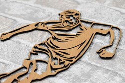 Wooden Wall Sticker - Footballer | Beech