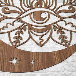 Originálny drevený obraz - Mesačné oko  | Orech