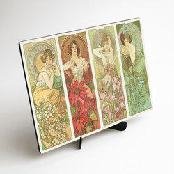 Tablou pe lemn Alfonz Mucha - Les Fleurs