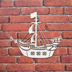 Wall Sticker for Boys - Pirate Ship | White