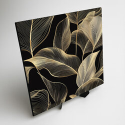 Luxusní obraz - Zlaté linie listů