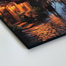 Romantický obraz na stenu - Nočná prechádzka mestom