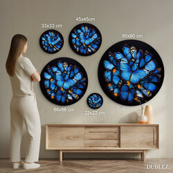 Okrúhly obraz z dreva - Motýlí sen