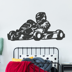 Drevený obraz - Motokára s číslom na mieru | Antracitovo-šedá