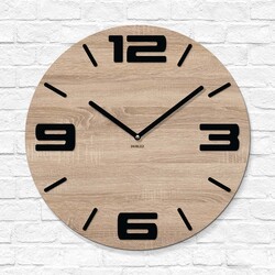 Veľké nástenné hodiny do obývačky - Numero | Dub Sonoma