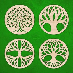 Sada drevených podpivníkov - Stromy 