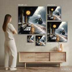 Drevený obraz vlaku - Posledná zastávka