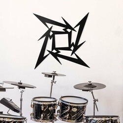 Drevený symbol - Metallica Ninja Star | Čierna