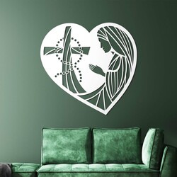 Wooden Wall Art of Virgin Mary | White
