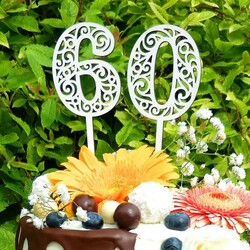 Dekorácia na tortu - Drevené číslice | Biela