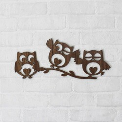 Levný doplněk do pokoje - Milé sovy | Ořech