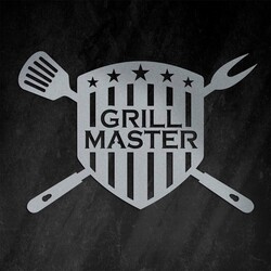 Drevený obraz do kuchyne - Grill Master | Strieborná