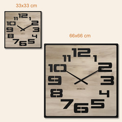 Square clock with large numbers - Noir Number | 66x66 cm