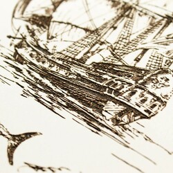 3d drevený gravírovaný obraz na stenu - Námorník  | Biela