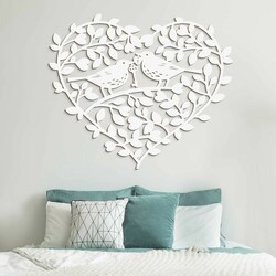 Wooden Wall Sticker - 2 Birds | White