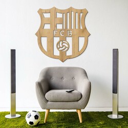 Wooden Club Logo - FC Barcelona | Gold Craft Oak