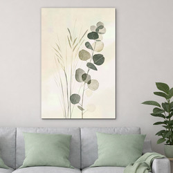 Boho painting-style image - Eucalyptus stems