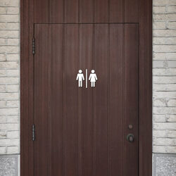 Wooden Pictograms for WC - Men / Women | White
