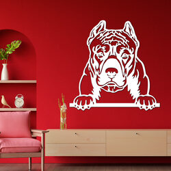 3D Wooden Wall Art - Pitbull | White