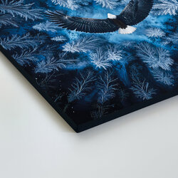 Drevený obraz - Orol nad lesom