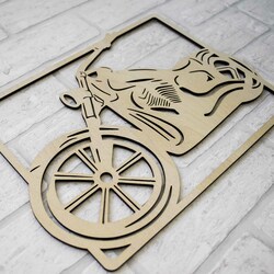 Wooden Wall Art - Chopper Motorcycle | Maple