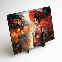 Japanese Wooden Artwork - Geisha
