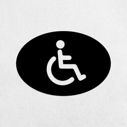 Wooden Door Sign - WC Disabled | Black