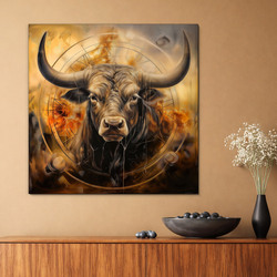 Stylish animal painting - Golden bull