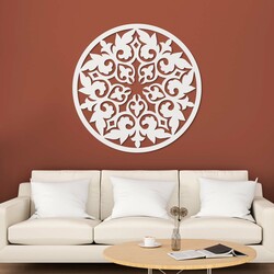 Secesný ornament na stenu z dreva - Flower | Biela