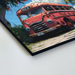 Retro Wooden Wall Art - Bus