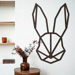 Drevený obraz - Polygonálny zajac | Wenge