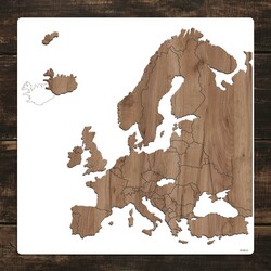 Wooden Puzzle - Map of European States | Tobacco Oak