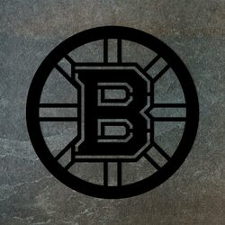 Wooden Logo of Hockey Team - Boston Bruins | Black