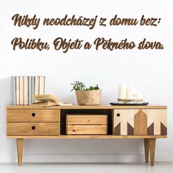 Dřevěný citát o domově - nálepka na zeď | Ořech