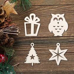 Dekorácie na stromček - Set 4 druhy po 5 ks (20ks)  | Topoľová preglejka