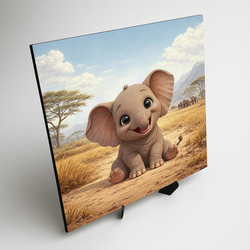 Drevená dekorácia pre deti - Sloník na savane