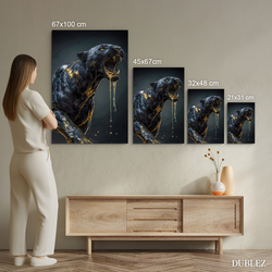 Dizajnový čierno-zlatý obraz - Šelma