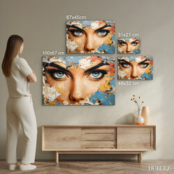 Nástenný obraz na dreve - Pohľad ženy