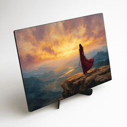 Symbolic image of a woman in red - Key to destiny